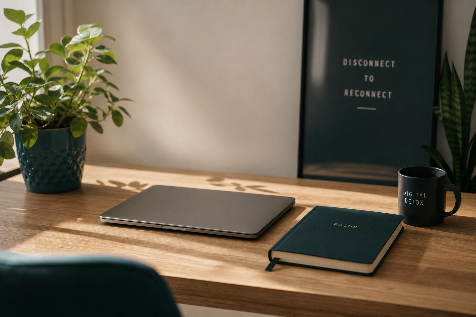Minimalist workspace for mindful digital habits at Gracefuljoint